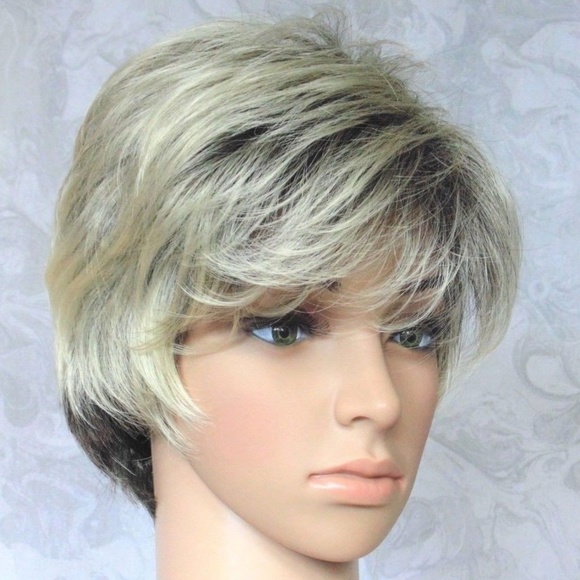 Short Dark Brown Blonde High Heat Resistant Wig main image 4